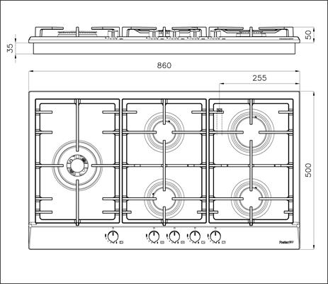 P. COTT. 5 GAS INC. INOX 860X500 POWER FOSTER
